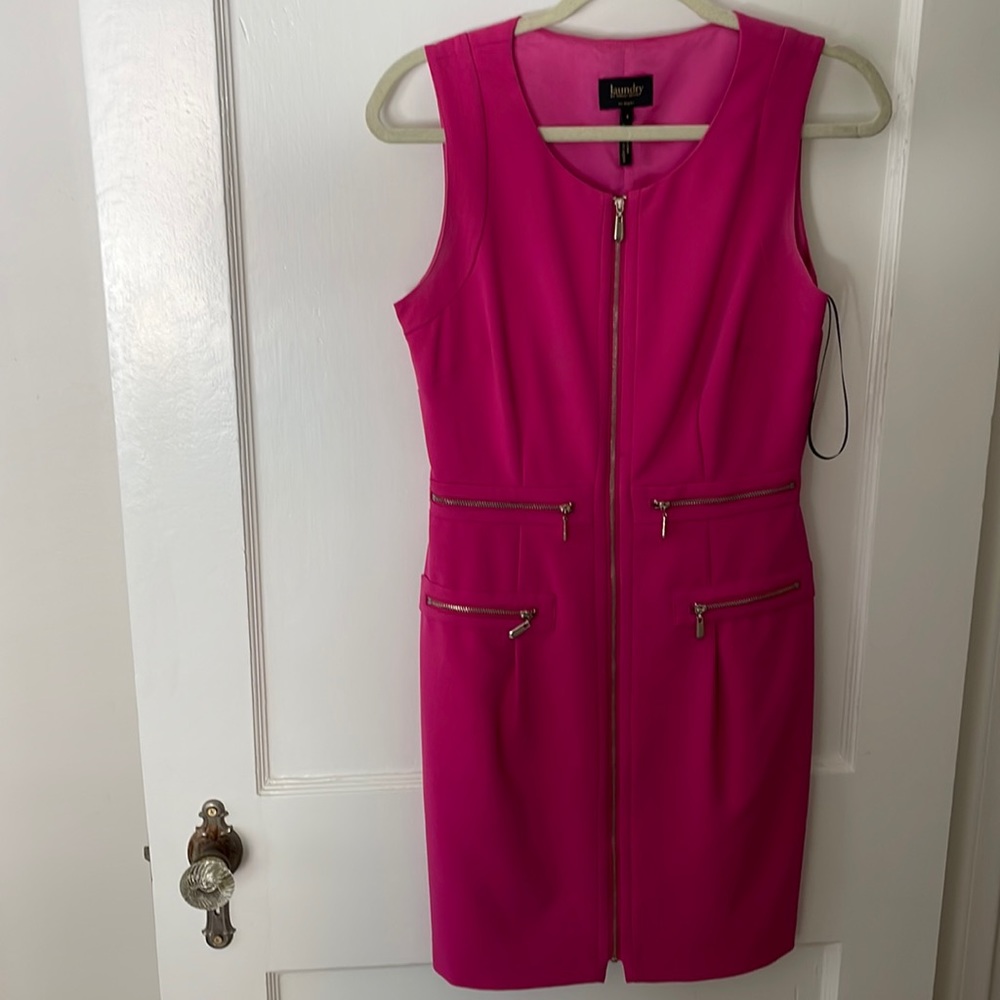 Laundry by Shelli Segal, Zippered Pink Sheath Dress - 4